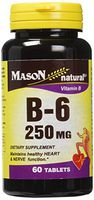 Mason Vitamins B 6 250 mg Tablets, 60 Count