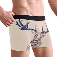 WXLIFE Vintage Animal Deer Face Boxer Briefs Men's Underwear for Men Boy