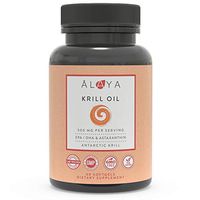 Alaya Naturals - Antarctic Krill Oil 500mg Supplement with Phospholipids, EPA/DHA Omega 3 & Astaxanthin - Non-GMO - PCB Tested Krill Oil - 60 Softgels
