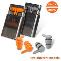 Hearing Protection Earplugs for Sleeping,Reusable 4 Pairs (Small and Medium) High Fidelity Noise Ear Plugs for Concerts, Swimming, Airplanes and More(Gray,Orange)