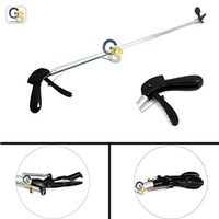G.S 40-INCH Professional Standard Snake Tong Reptile Grabber Rattle Snake Catcher Wide JAW HANDLING Tool with Silver Coating and Good Grip Handle Best Quality