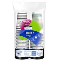 Dixie to Go Hot Beverage Cups & Lids, 16oz, 132 Count, Assorted Designs, Disposable Paper Coffee Cups & Lids