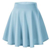 EDC Women's Basic Versatile Stretch Waist Flared Mini Skater Skirts Casual Tennis Pleated Skirts (M, Sky Blue)