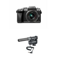 Panasonic LUMIX DMC-G7KS DSLM Mirrorless 4K Camera, 14-42 mm Lens Kit (Silver) w/ Audio-Technica AT8024 Stereo/Mono Camera-Mount Microphone