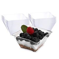 Elegant Disposable Plastic Bowls 120 Pcs - 14 oz Heavy Duty Fancy Wave Clear Soup Bowls – Reusable Bulk Party Dessert Cereal Salad Bowls For Wedding, Christmas, Thanksgiving, Birthday & All Occasions