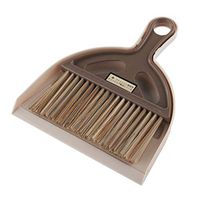 VOSAREA Mini Household Dustpan Brush Set Broom Dustpan Kit Home Desktop Cleaning Brush for Hotel Home Dorm Store (Brown)