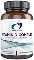 Designs for Health Vitamin D Complex - 2000 IU D3 with Vitamin A, E, K1 + K2, Fat Soluble Vitamin Blend - BPA Free Glass Bottle (60 Capsules)