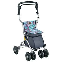 ZXQL Crutch Walking aids, Elderly car Belt Wheel with seat Help Traffic Folding Shopping cart Height Adjustable Trolley Light Bearing Strong (Color : #2)