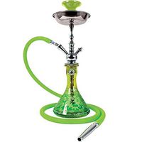 Starbuzz Unicus 3.0 Hookah Set Silicone Hose Premium Bowl and Glass Vase Bundle (Green/Yellow)