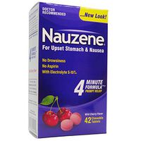 Nauzene Upset Stomach & Nausea Relief Chewable Tablets Wild Cherry Flavor - 42 ct