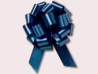 Dark Navy Blue Royal Pull String Bows - 5.5 Inch Wide 20 Loops (1 and 7/8 Inch Ribbon) Set of 10