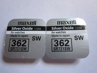 2 x MAXELL SR721SW 362 SR721 D362 1.55v Silver Oxide Button Cell Watch Battery - Official Genuine Maxell