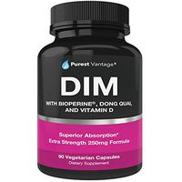 Pure DIM Supplement 250mg Diindolylmethane Plus BioPerine and Dong Quai - Hormone Balance for Women and Men, Hot Flashes Menopause Relief, PCOS, Acne - Estrogen Blocker and Natural Aromatase Inhibitor