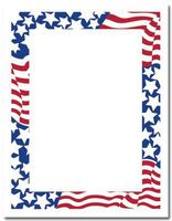 Stars & Stripes Patriotic Stationery Paper - 80 Sheets