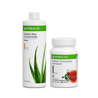Herbalife Mango Herbal Aloe Concentrate (1) Pint + Herbal Tea (1) Original Flavor 1.8oz/ 50g Weight Loss Combo
