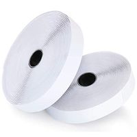 Nubstous 2 Rolls Adhesive Hook and Loop Tape Double Sided Sticky Tape Self Adhesive Sticky Tape with Super Sticky Glue 20mm by 5m White