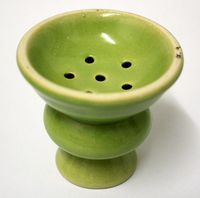 Green Hookah Shisha Ceramic Bowl + Grommet for Hooka Nargila Narguile