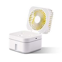 Fan Humidifier,DUMean Humidifying Spray Fan Desktop Night Light Humidifying LED Fan Mini USB Rechargeable Fan for Baby Home,Bedroom (White)