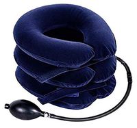 Cervical Neck Traction Device- Neck Brace- Inflatable Neck Stretcher Pillow- Neck Pain Reliever Devices- Cervical Collar for Decompression- Navy Blue