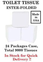 Toilet Tissue - 2-Ply Interfold Toilet Paper, Bulk Case - Total 9000 Tissues : Hygienic Bathroom Tissue & Septic safe Toilet Paper (NOTE: These are not rolls, but packs of cut toilet tissue)