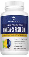 TRUTHENTICS Triple Strength Omega 3 Fish Oil 2500mg, High Omega-3 Fatty Acids 900mg EPA, 600mg DHA - Brain Memory Joints Eyes Heart Metabolism Supplement – Burpless No Fishy Aftertaste - 60 Softgels