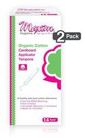 Organic Tampons, Natural Cotton by Maxim (Applicator, Super, 2 Pack): 100% Cotton Tampons for Feminine Menstrual Care - Chlorine Free, Chemical Free