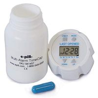 e-Pill TimeCap and Bottle - Last Opened Time Stamp – Set Up to 24 Alarms
