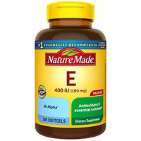 Nature Made Vitamin E 180 mg (400 IU) dl-Alpha Softgels, 300 Count Value Size for Antioxidant Support (Packaging May Vary)