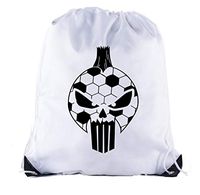 Soccer Party Favors | Soccer Drawstring Backpacks for Birthday Parties, Team events, and much more! - 6PK White CA2500SOCCER S6