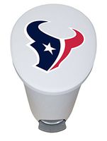 The Furniture Cove New 2.6 Gallon White Plastic Step Trash Can Waste Basket Featuring the Choice of Your Favorite Football Team Logo - FREE Trash Liner Included (Texans)
