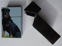 Plastic Push Open Cigarette Case - Dog Design 3 - Fits Kings