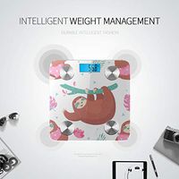 Cute Cartoon Sloth in Yoga Pose Bathroom Body Scale Scale Body Fat Scales for Body Weight Tracks 8 Key Compositions Analyzer Sync with Fitness Apps 400 Lbs