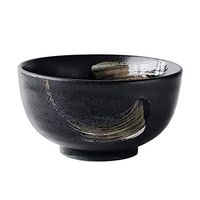 Home big wrist Japanese Retro Black Ceramic Tableware Cereal/Dessert/Party Supplies/Soup/Ramen Bowl Decorative hotel retro soup bowl (Color : 15.25.3cm)