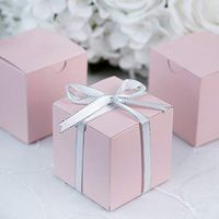 Efavormart 100 pcs of 3x3x3 Blush Favor Candy Box for Candy Treat Gift Wrap Box Party Favor Boxes for Bridal Shower Wedding Party