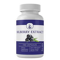 Bilberry Extract (100 Capsules, 830 mg per Serving) Plant-Derived Extract for Improved Vision, Cholesterol Levels, Blood Sugar & Circulation by Pure Organic Ingredients*