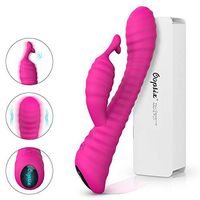 Soft Silicone Waterproof Rechargeable Rabbit Vibrator Dildo Sex Toy for Women, Oopsix Personal Massagers G Spot Vibrator Adult Toys for Couples with 9 Speed Vibration Led Lights
