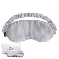 C Silk Beauty Luxury Pure Mulberry Silk Sleep Eye Mask for Anti-Aging, Anti Sleep Crease, 22 Momme Oversized Perfectly Plush (Silver)