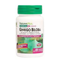 NaturesPlus Herbal Actives Ginkgo Biloba - 100 mg, 60 Vegan Capsules -Ginkgo Biloba Brain Support Supplement - Vegetarian, Gluten-Free - 60 Servings