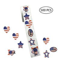 500 Small American Flag Stickers on a Roll - Patriotic Stickers 1.5cm x 2.5cm USA Patriotic Stickers