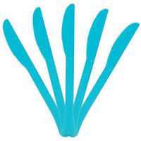 JAM PAPER Premium Utensils Party Pack - Plastic Knives - Bright Blue - 48 Disposable Knives/Pack