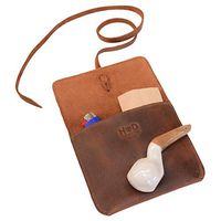 Hide & Drink, Leather Tobacco & Pipe Pouch Storage Case, Bag Holder, Portable Smoking Accessories for Travel, Handmade Includes 101 Year Warranty :: Bourbon Brown