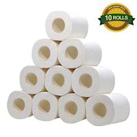 Toilet Paper 3-Ply Soft Strong Toilet Tissue Cotton Roll Paper Household Towel Tissue Toilet Paper for Toilet of Home, Cafe, Shop, Restaurant (10 Rolls)