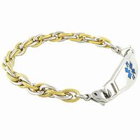Women's Medical Alert ID Bracelet Custom Engraving Included - Blue - Pegasus, 6.75"
