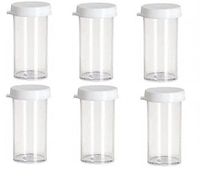 Pill POCKET MEDS For Storing Vitamins, Pills, Beads etc. Storage Holder Prescription Plastic Vials 3 Dram Clear Vial 7 Containers Caps Tubes Lids Small Container with Snap Caps