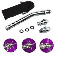 Shower Enema Douche Attachments Aluminium 3 Shower Head Water Nozzle Anal Rinse Vaginal Colonic Cleaning Kit Cleaner + Velvet Carry Bag