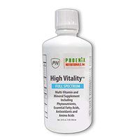 Phoenix Nutritionals High Vitality Natural Liquid & Vitamin Mineral Supplement, High Energy, Anti-Aging Formula, Mixed Fruit Flavor, Gluten Free, Sugar Free, Highly Absorbable