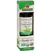 NATURES ANSWER Organic Lemongrass Essential Oil, 0.5 OZ