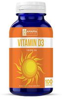 Ahana Nutrition Vitamin D3 1000IU - D3 Vitamin to Support Bones & Immune System (25mcg – 100 Capsules)