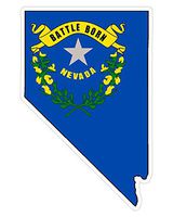 CustomDecal US Nevada State (Q29) Shape Flag Vinyl Decal Sticker Car/Truck Laptop/Netbook Window