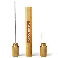 CIGARLOONG Cigar Draw Double-Size Gold Cigar Tool of Punch